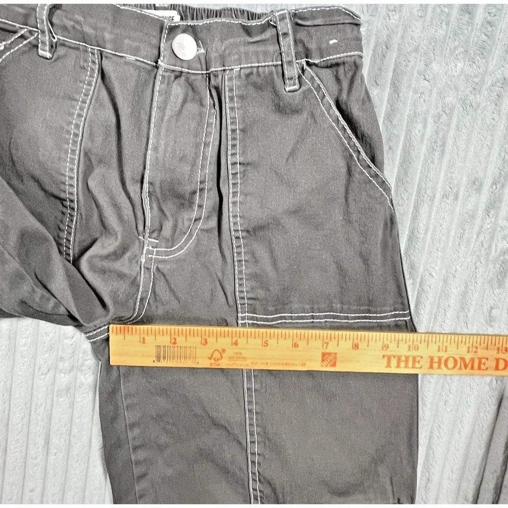 Rachel Paige Wide Leg Cargo Pants Women's S Elastic Waist‎ Baggy Skater Gray